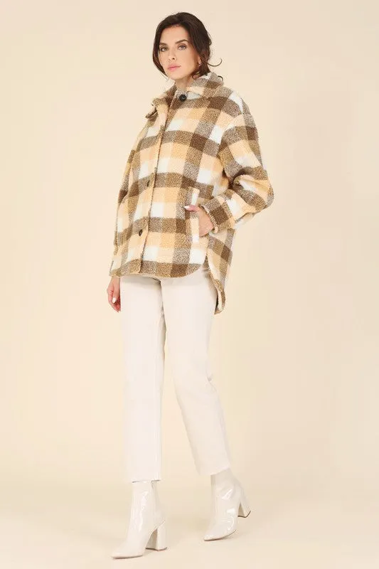 PLAID SHERPA JACKET