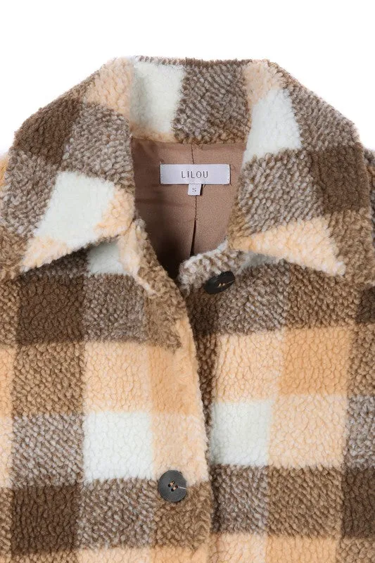 PLAID SHERPA JACKET