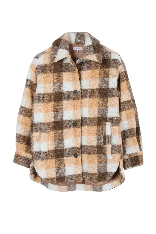 PLAID SHERPA JACKET