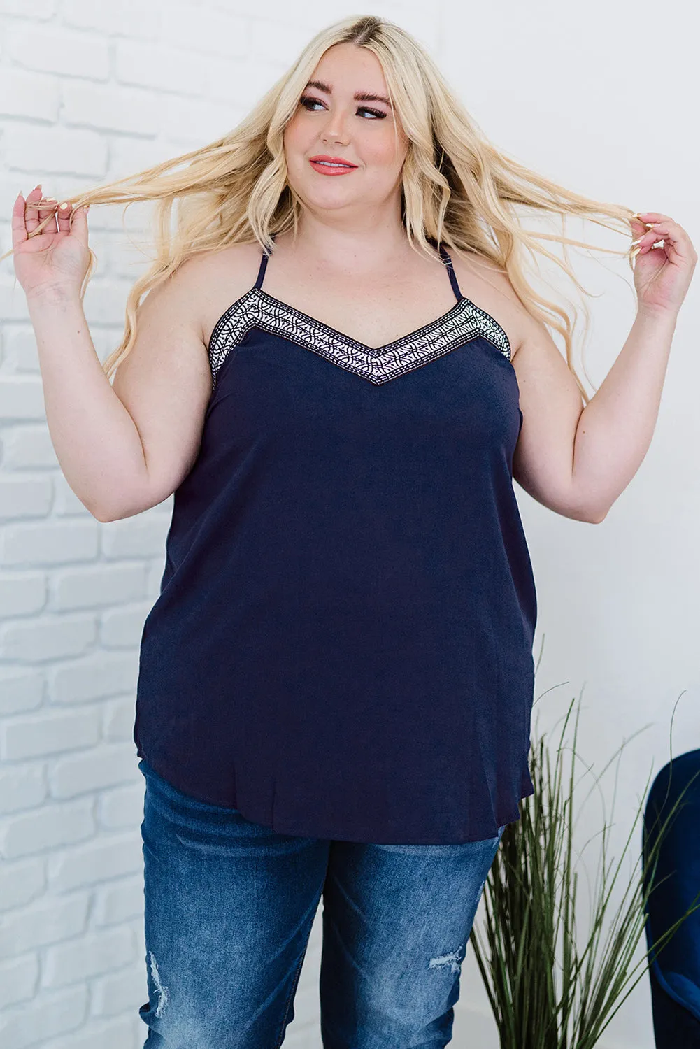 Plus Size Bohemian Trim Camisole