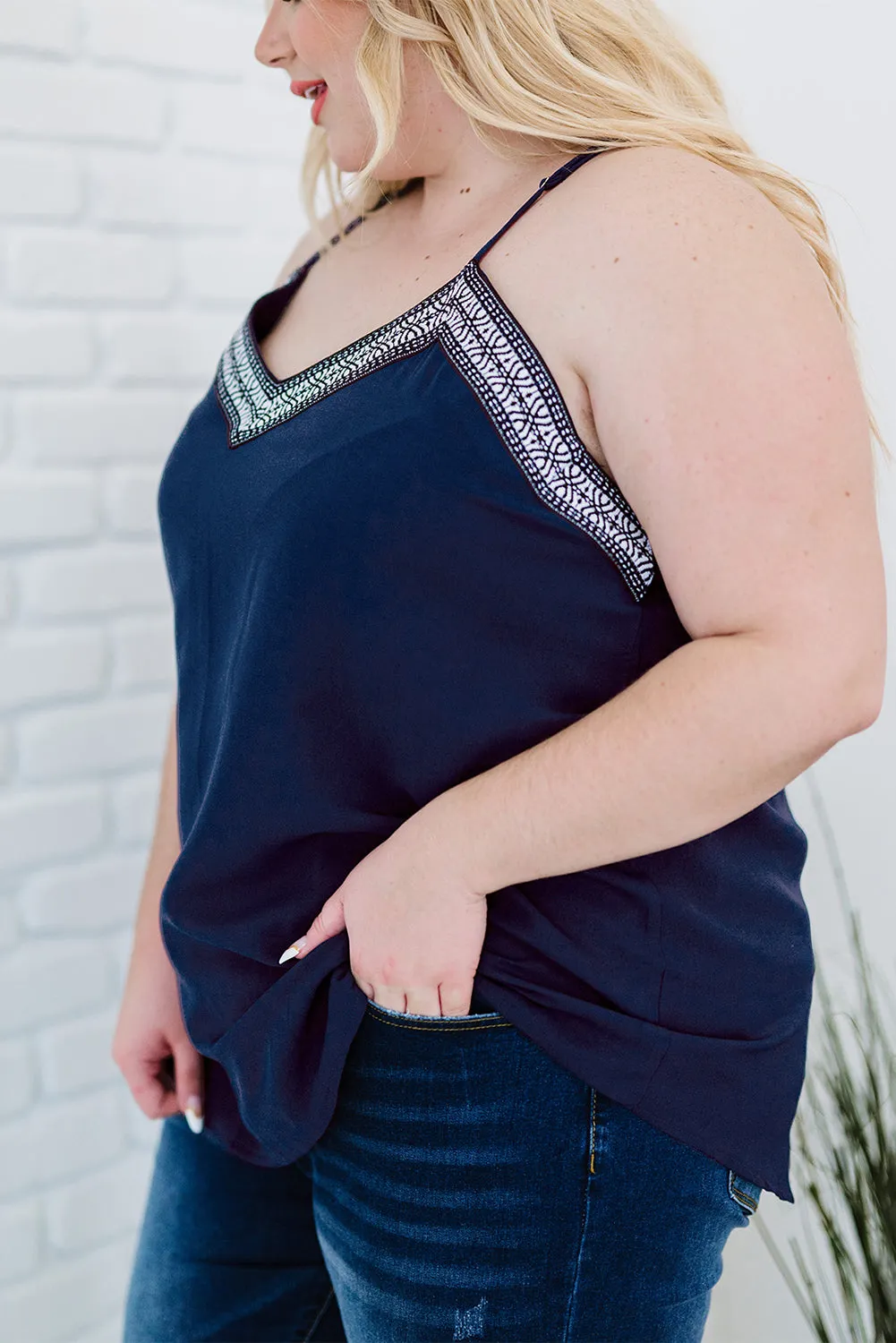 Plus Size Bohemian Trim Camisole