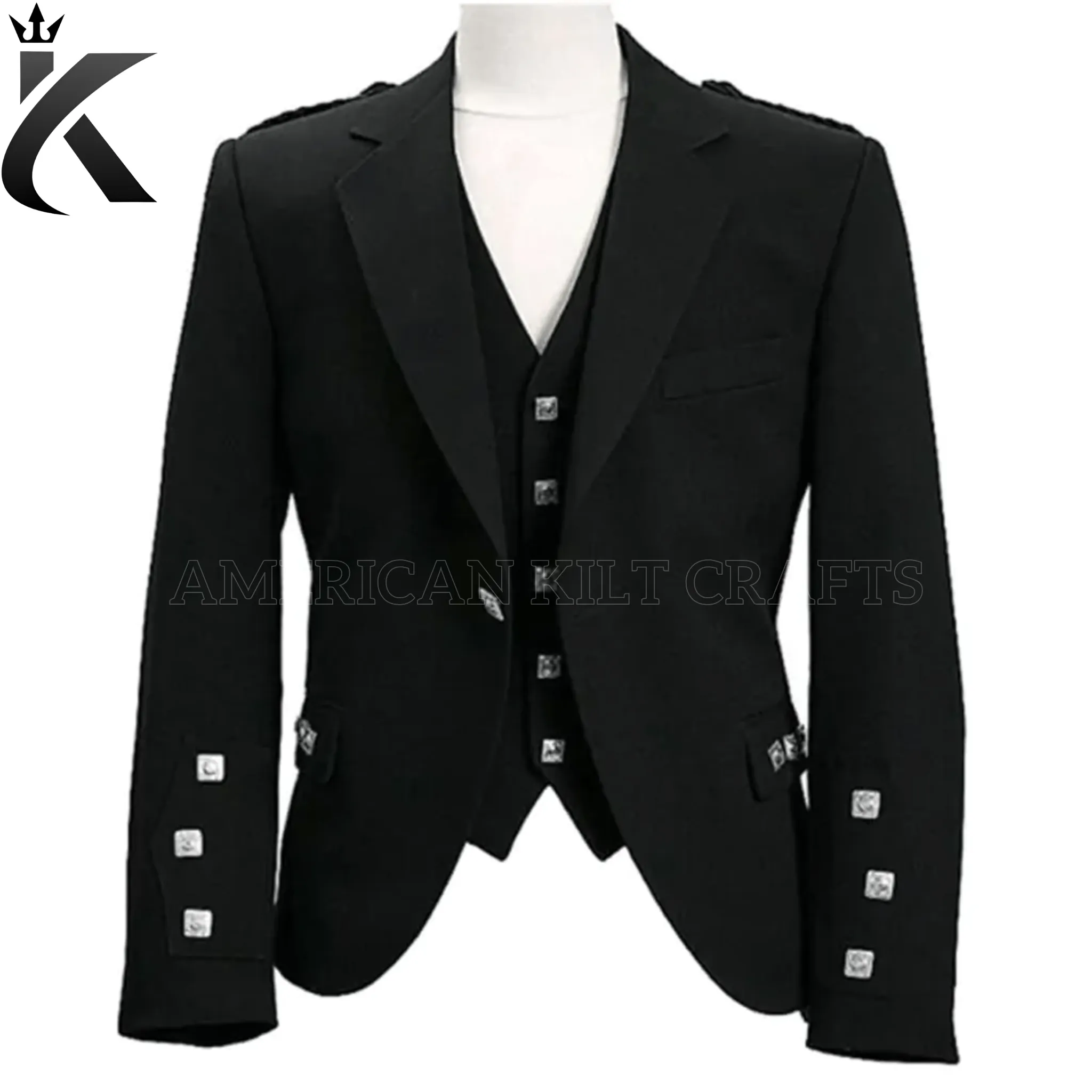 Premium Quality Argyle Kilt Jacket with Vest - Made to order