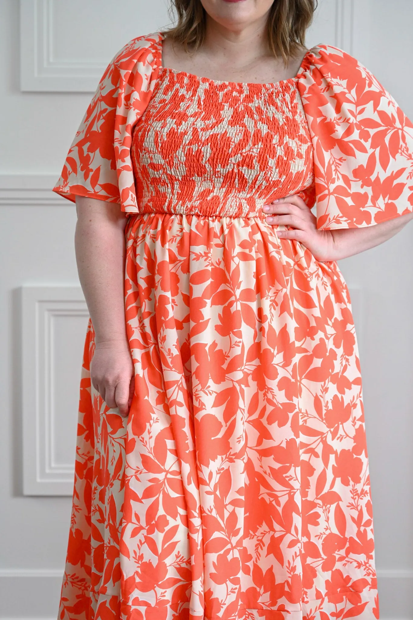 Priscilla Maxi Dress - Orange Floral