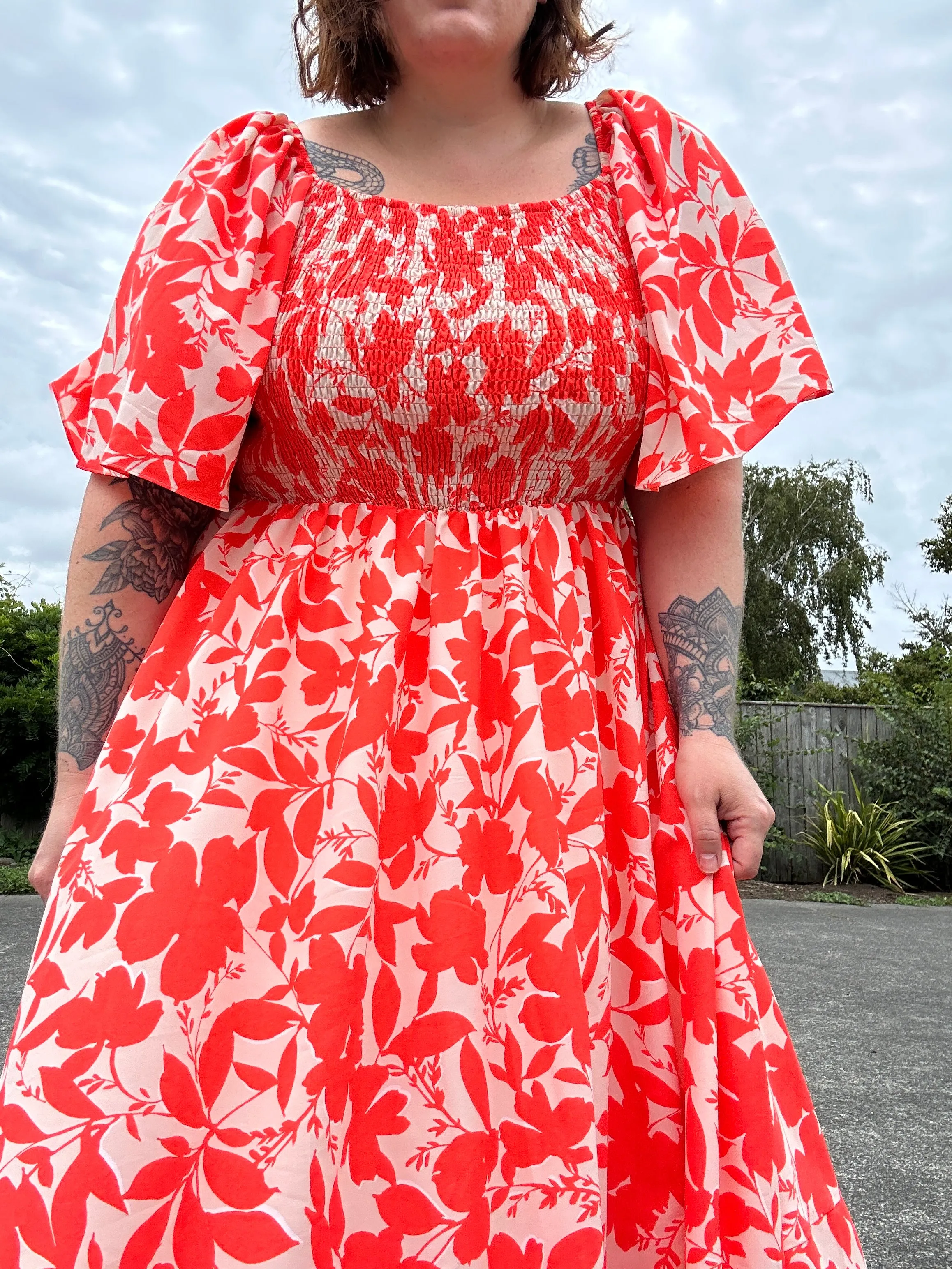 Priscilla Maxi Dress - Orange Floral