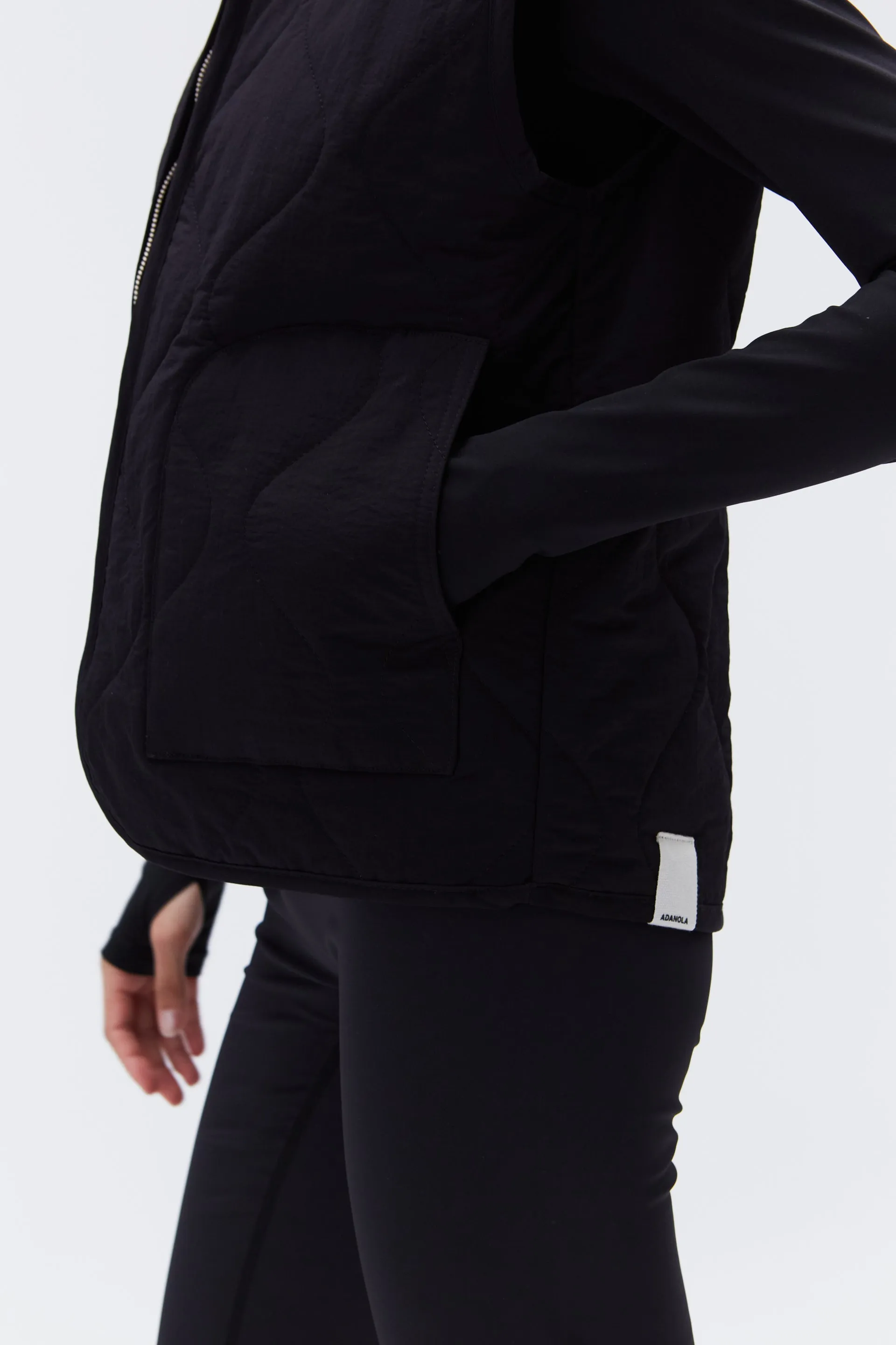 Quilted Nylon Gilet - Black