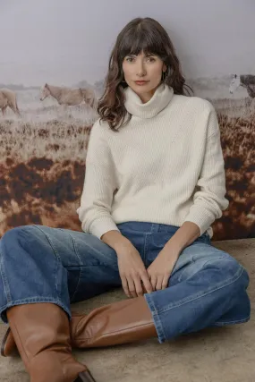 Relaxed Rib Turtleneck Sweater