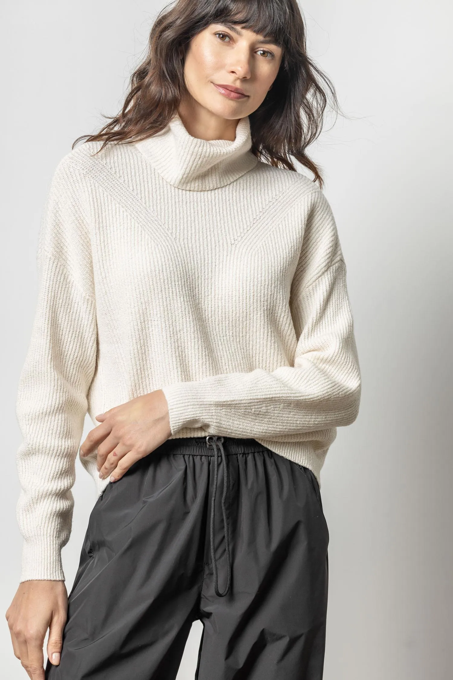 Relaxed Rib Turtleneck Sweater