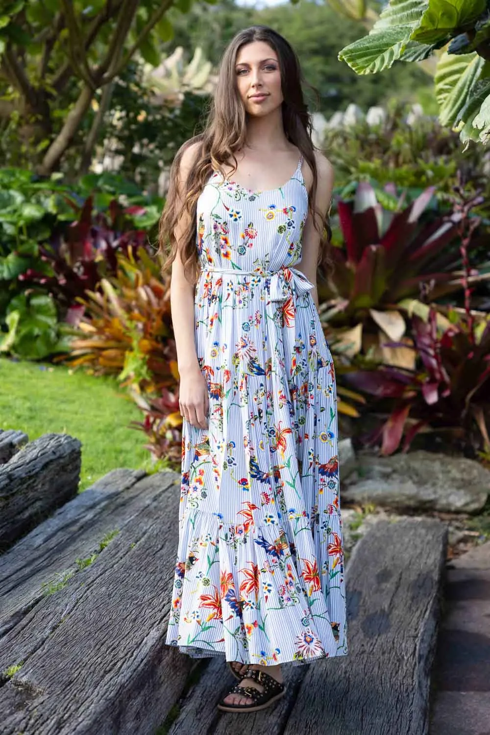 Remmie Maxi Dress - Striped Floral