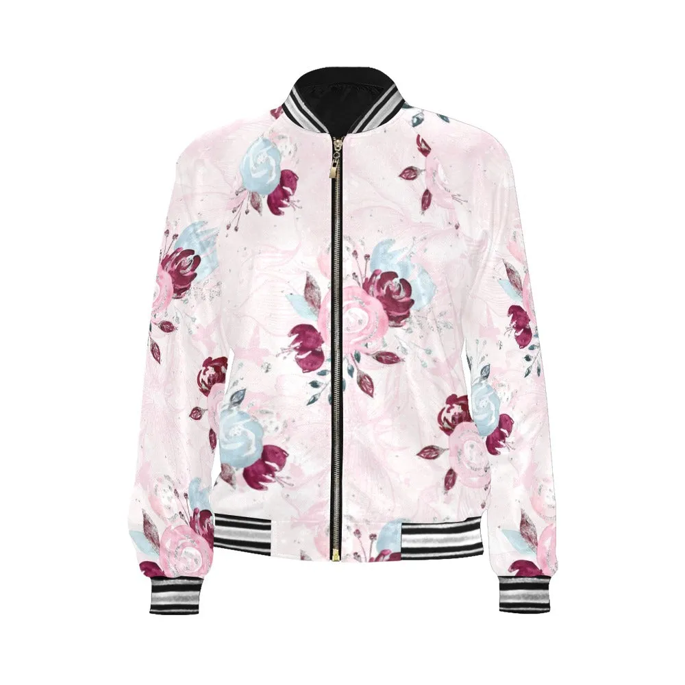 Romance Floral Bomber Jacket for Women