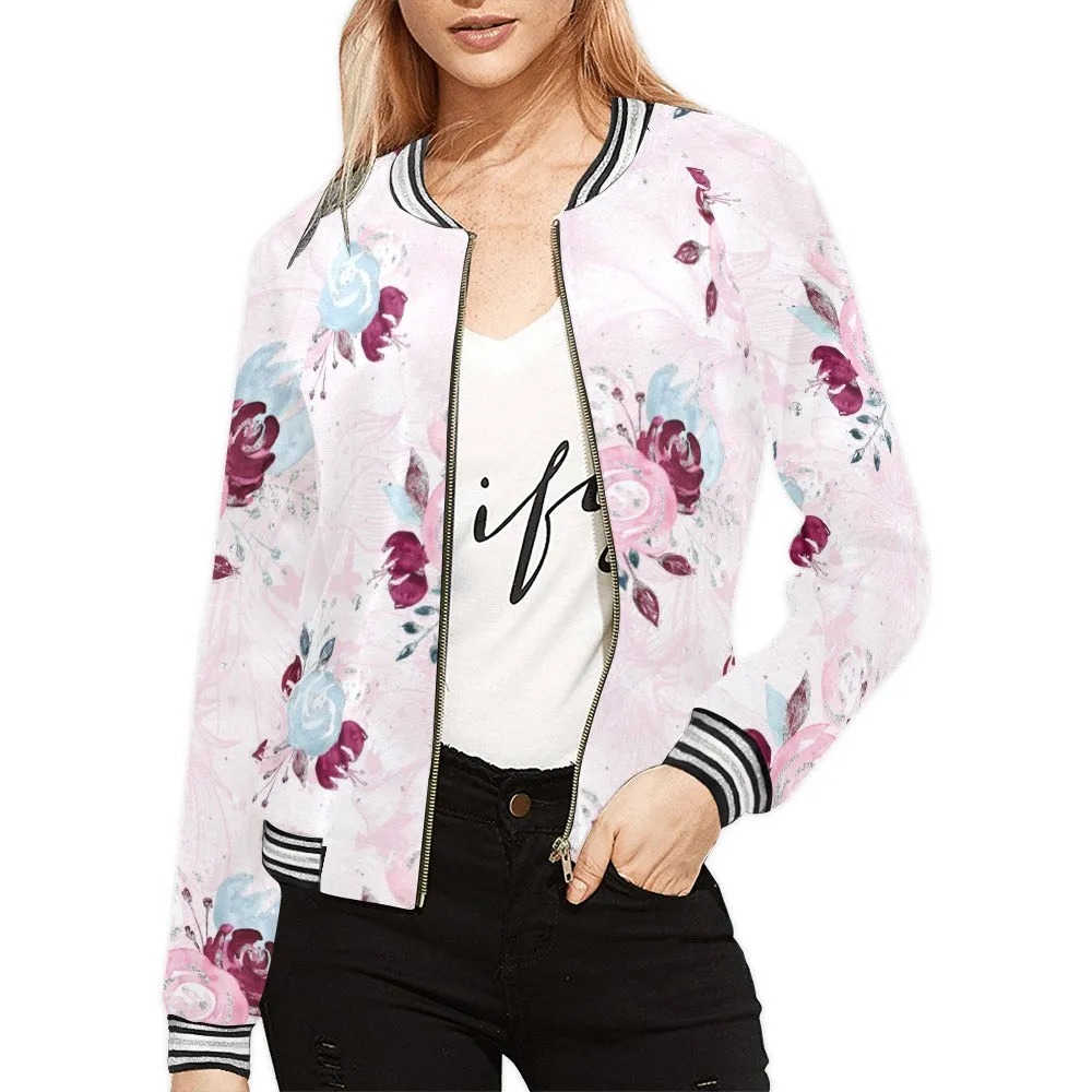 Romance Floral Bomber Jacket for Women