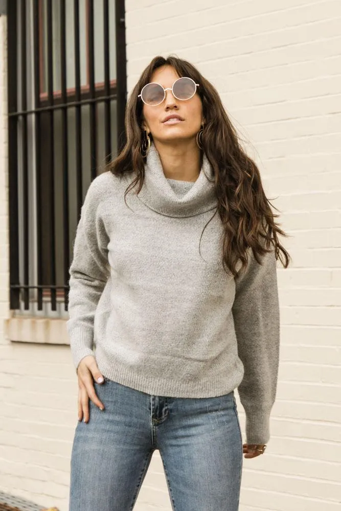 Rubie Turtleneck Sweater in Grey - FINAL SALE