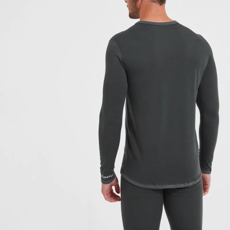 Schoffel Merino Mix Technical Crew Neck Mens Top - Charcoal