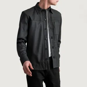 Scout Tumbled Black Leather Shirt