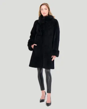 Sheared Select Cashmere Goat Jacket with Select Cashmere Goat Collar & Cuffs