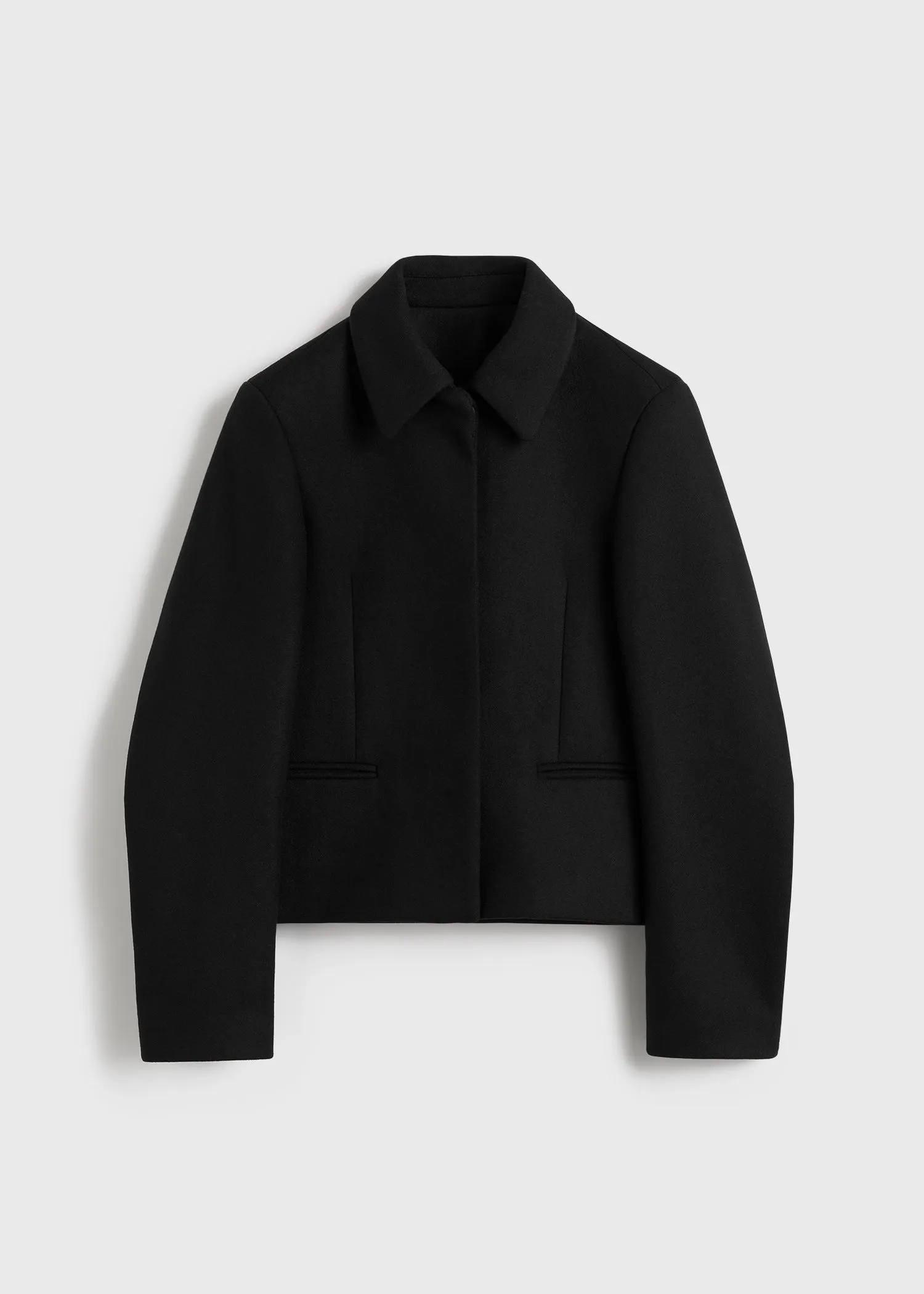 Shearling collar jacket black