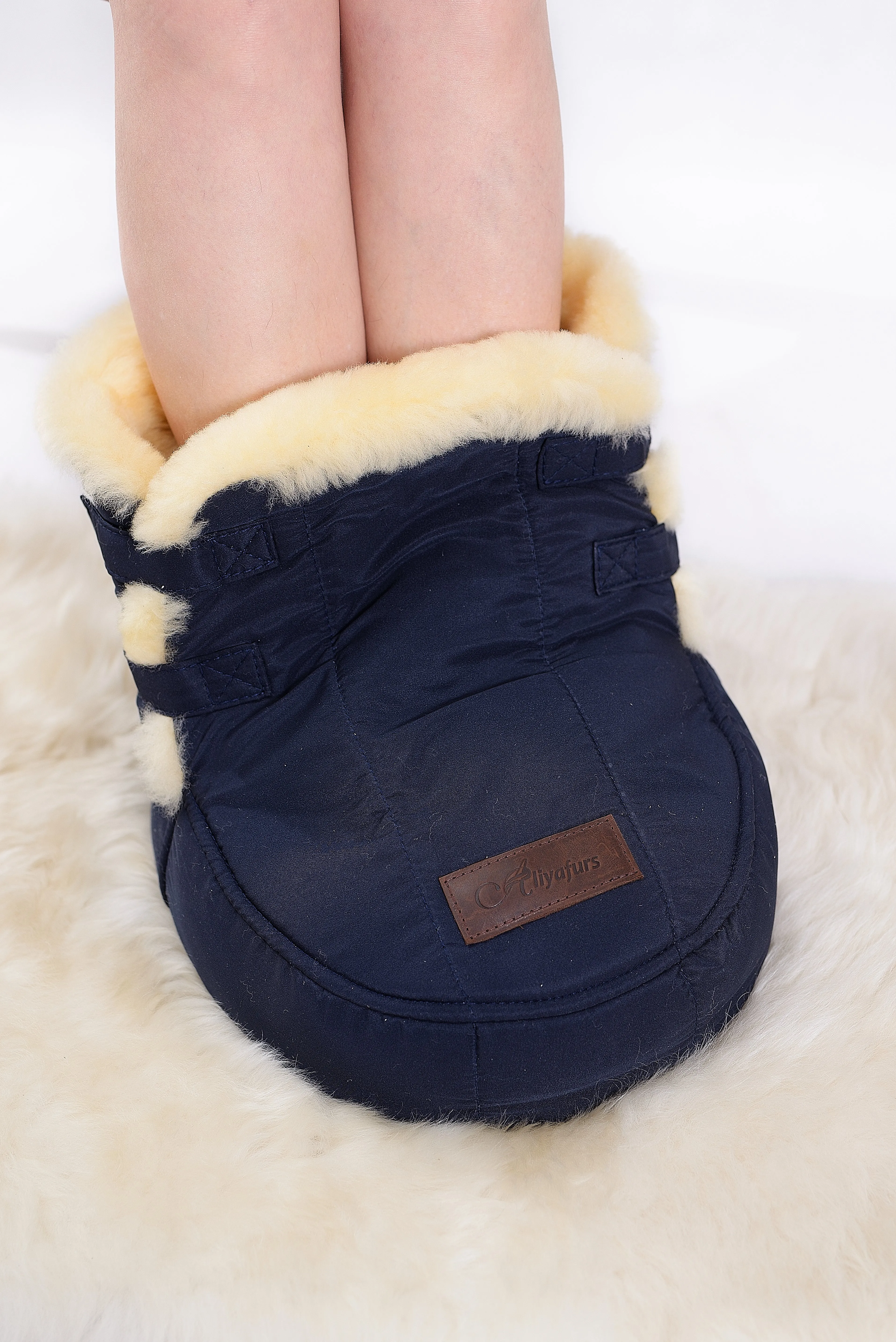 Sheepskin Foot Warmer in Blue color