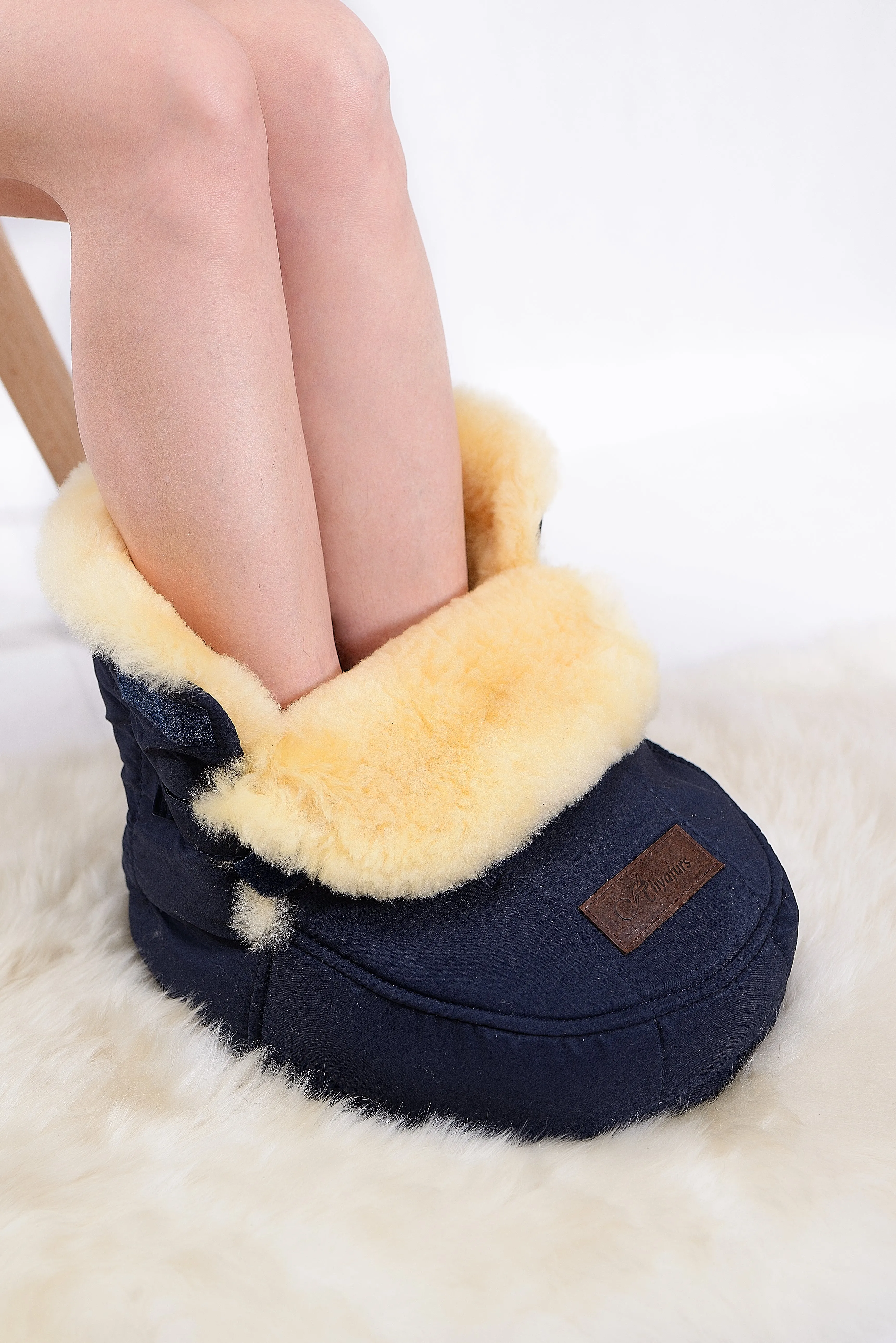 Sheepskin Foot Warmer in Blue color