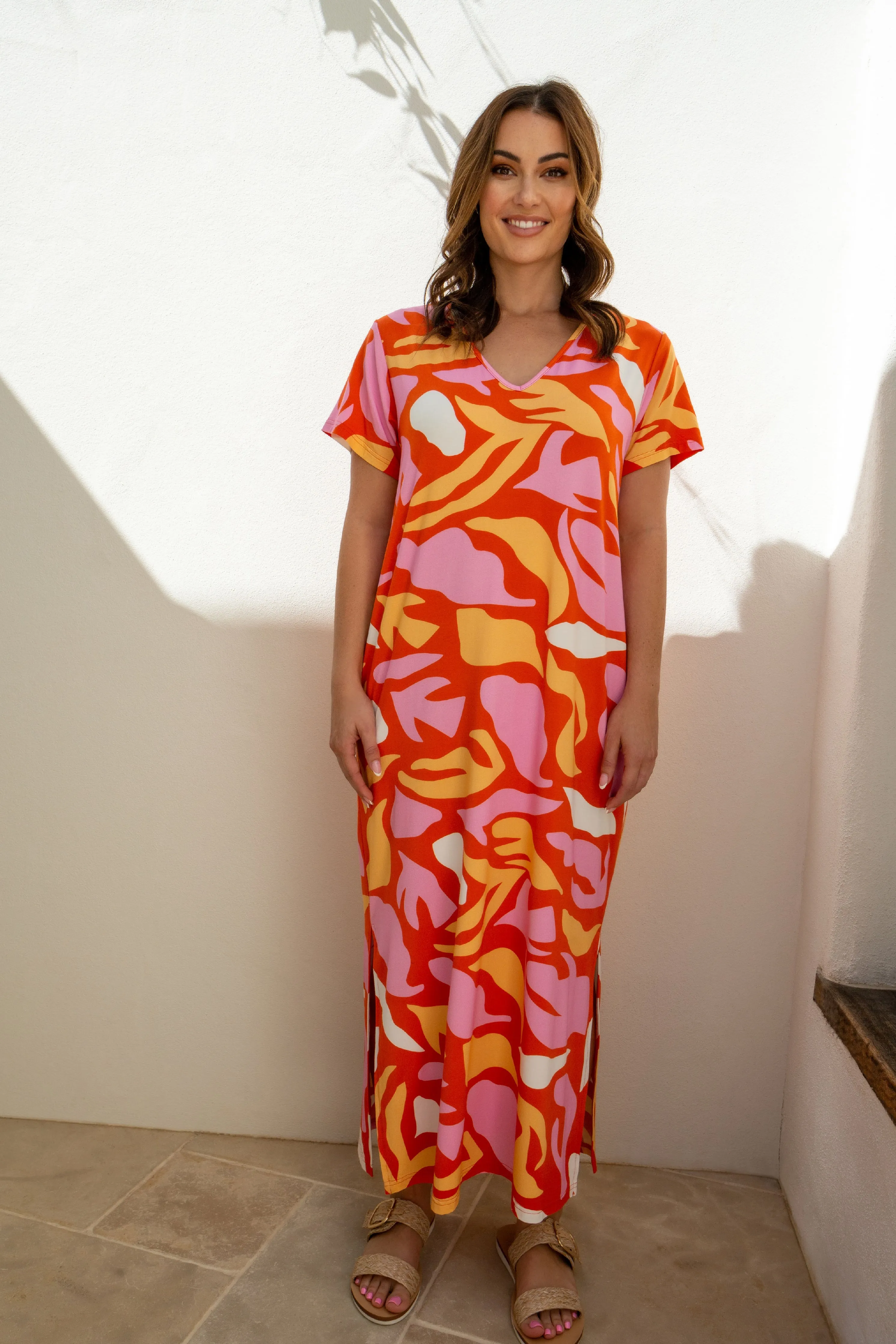 T-Shirt Maxi Dress | Coral Reef | FINAL SALE