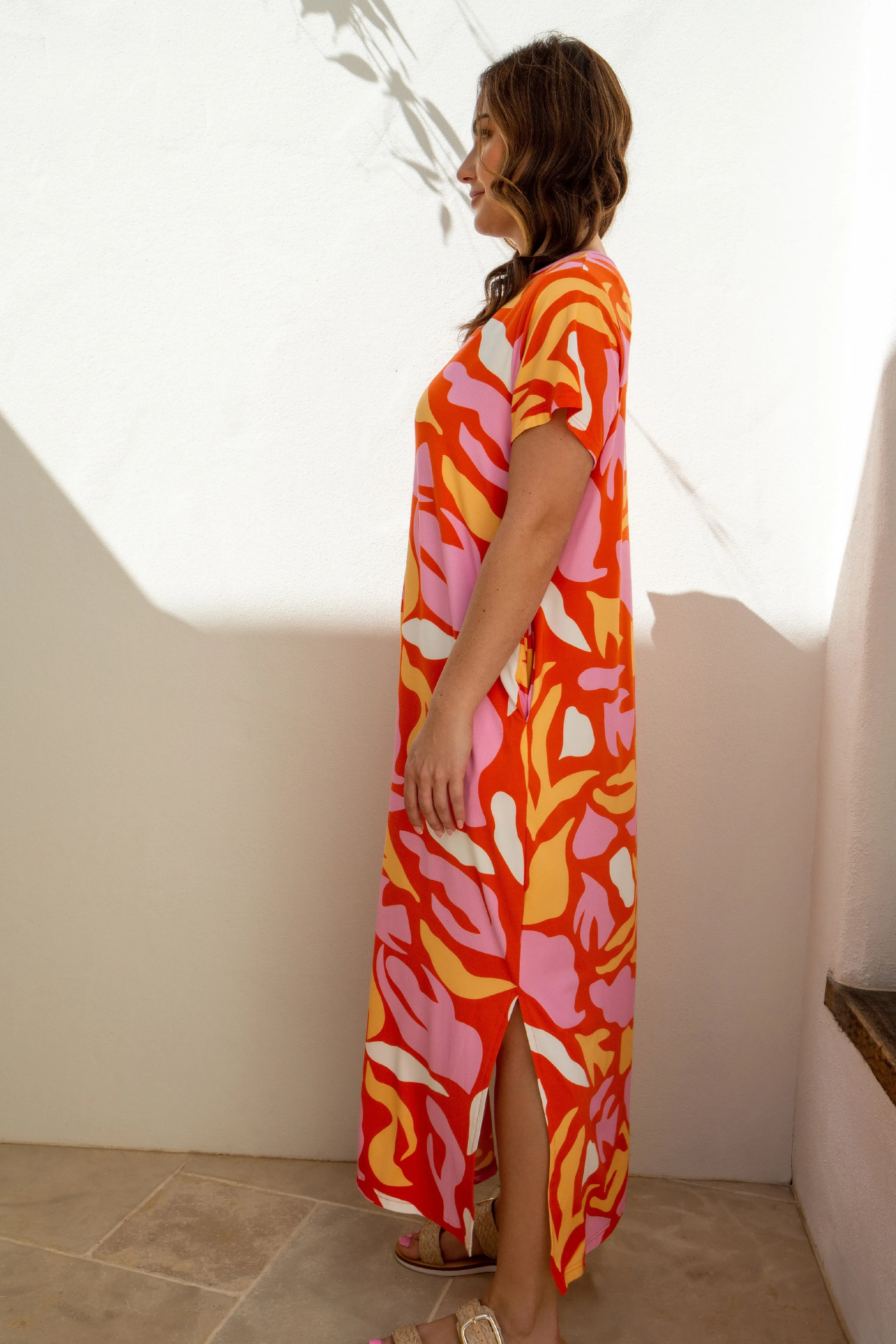 T-Shirt Maxi Dress | Coral Reef | FINAL SALE