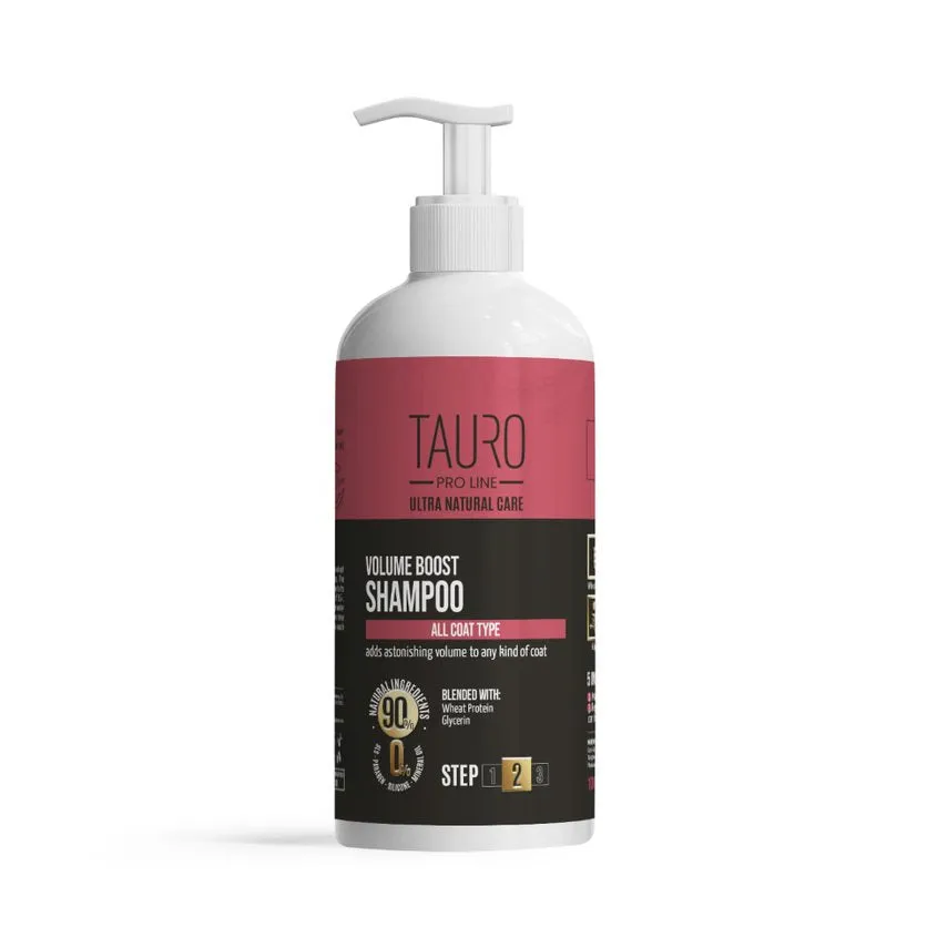 Tauro Pro Line Ultra Natural Care volume boost shampoo for dogs and cats coat