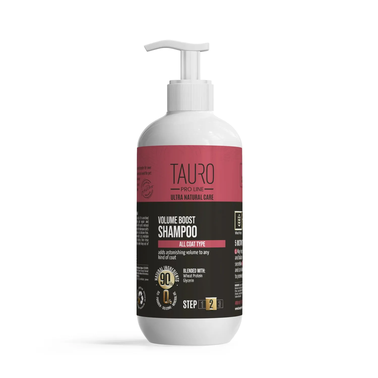 Tauro Pro Line Ultra Natural Care volume boost shampoo for dogs and cats coat