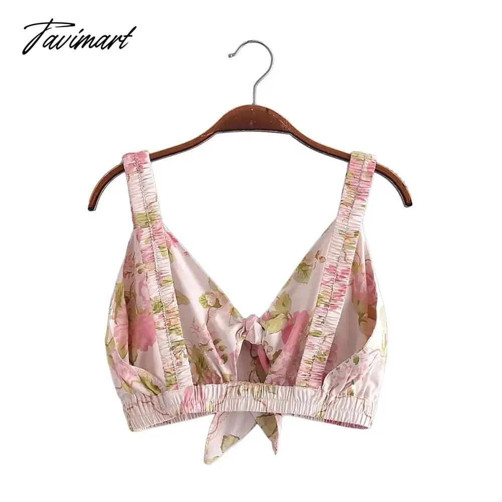 Tavimart Indie Folk Bohemian Vintage Floral Print Camisole Tanl And High Waist Midi SkirtsTops Sets Women