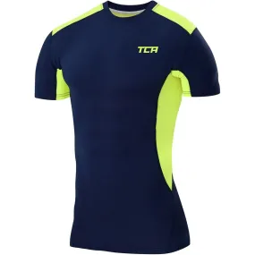 TCA FX Laser Mens Short Sleeve Compression Top - Navy