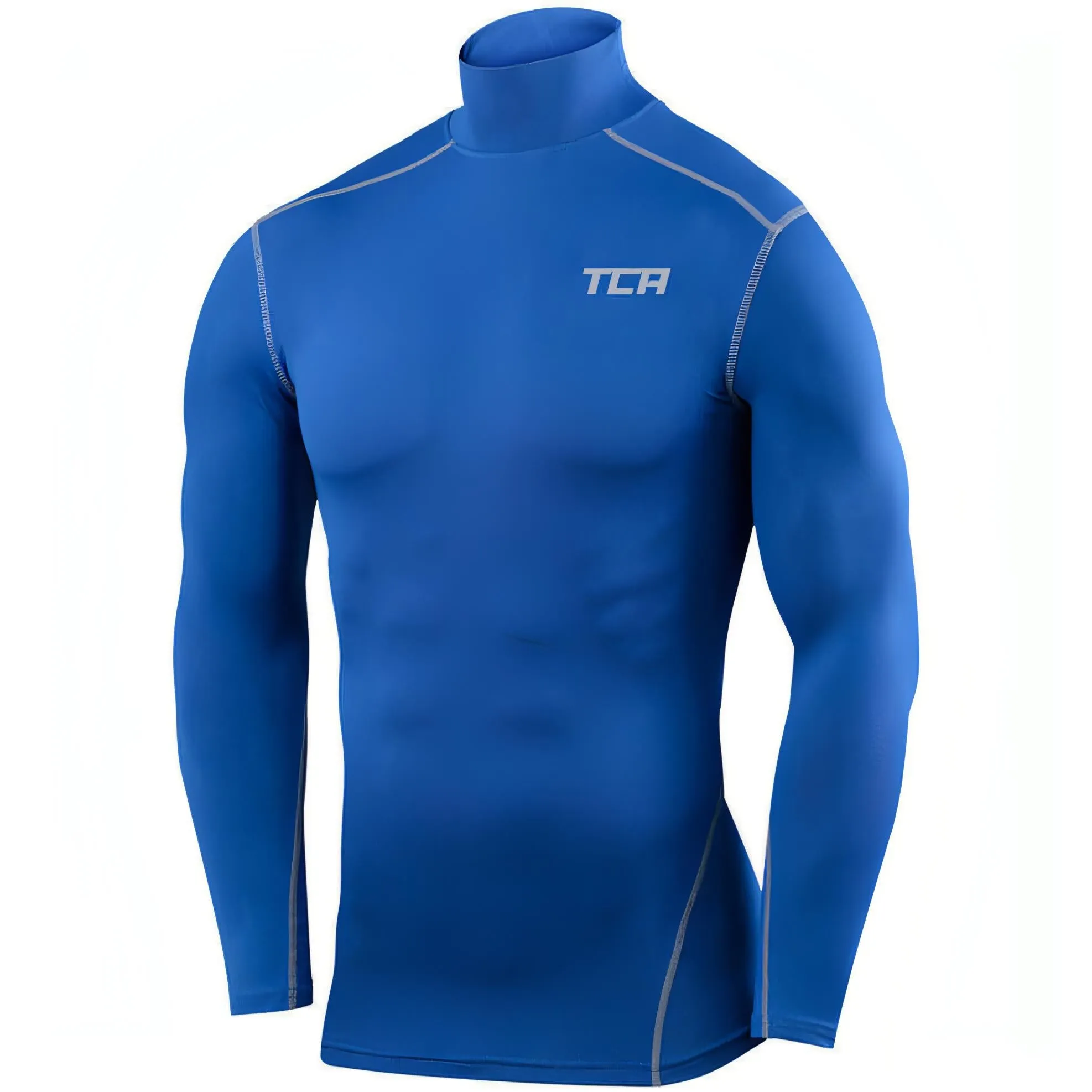 TCA Pro Performance Long Sleeve Mock Junior Compression Top - Royal