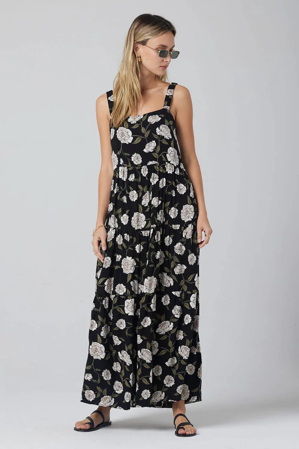 The Libbie Maxi Dress by Saltwater Luxe - Black Floral