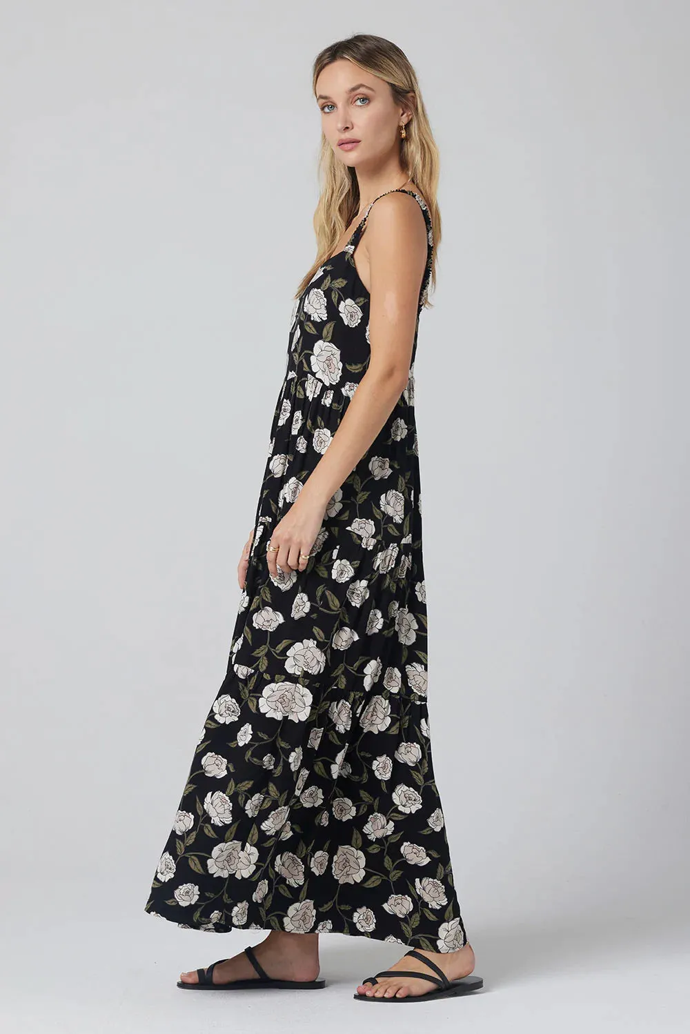 The Libbie Maxi Dress by Saltwater Luxe - Black Floral