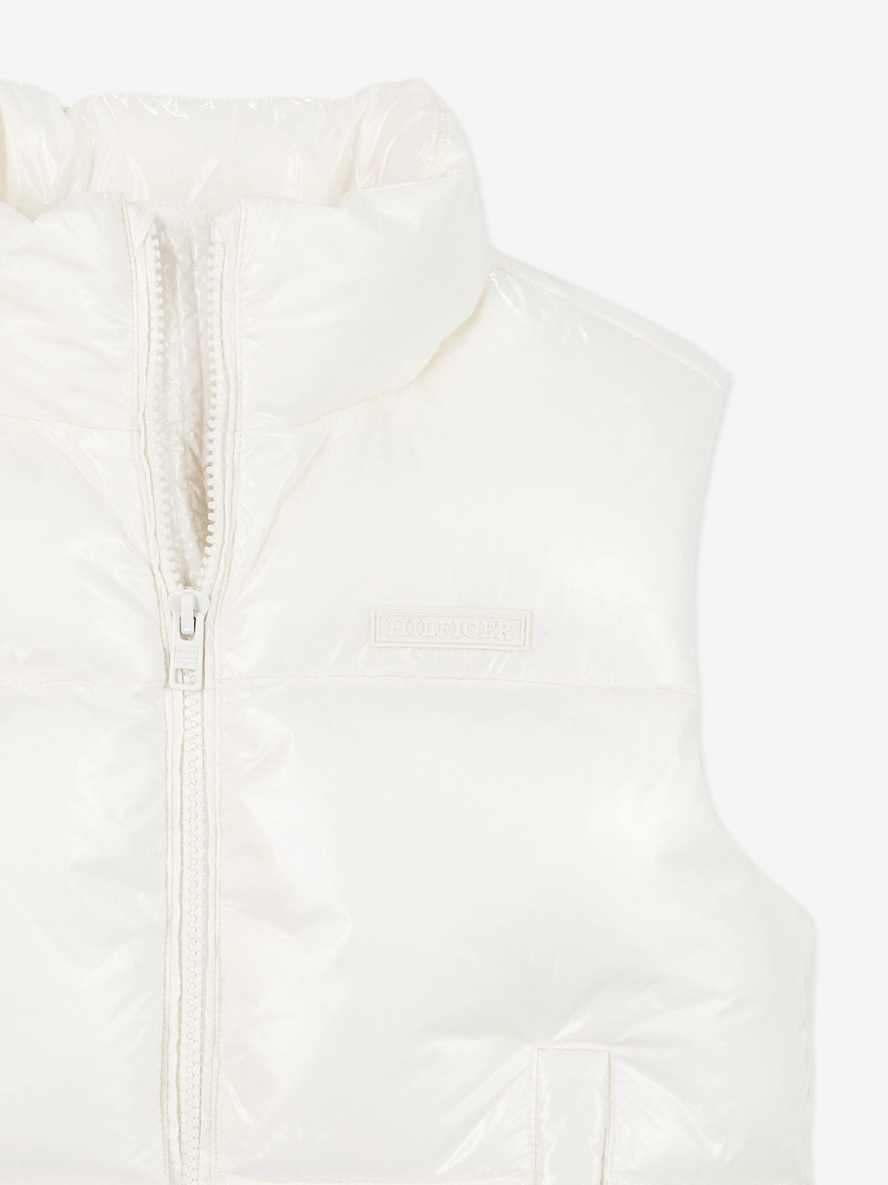 Tommy Hilfiger Girls New York Glossy Puffer Gilet in White