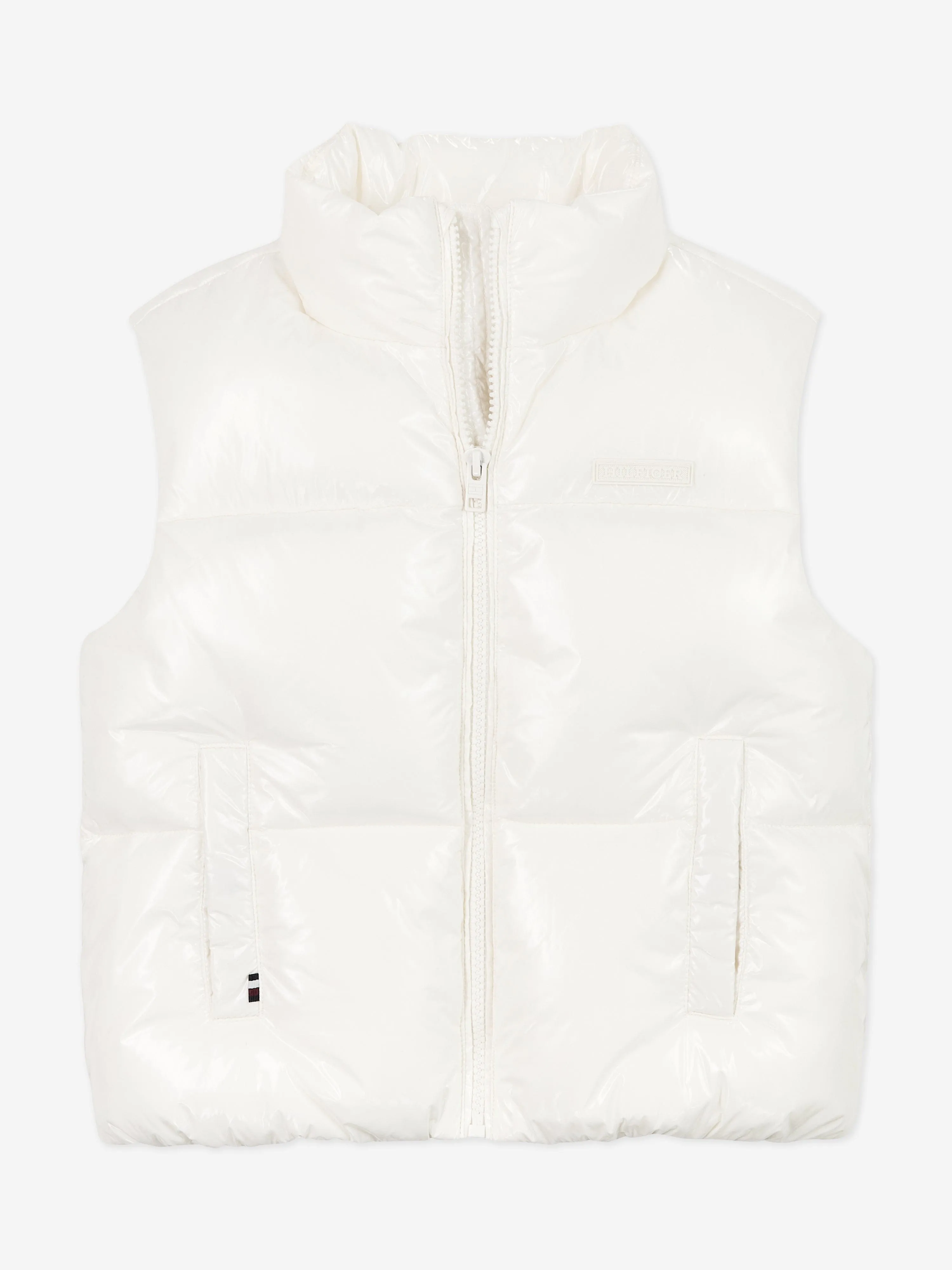 Tommy Hilfiger Girls New York Glossy Puffer Gilet in White