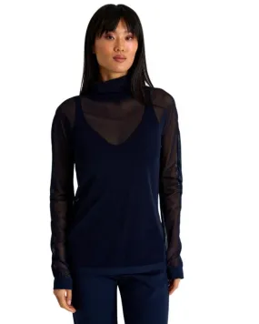 Turtleneck Mesh Top