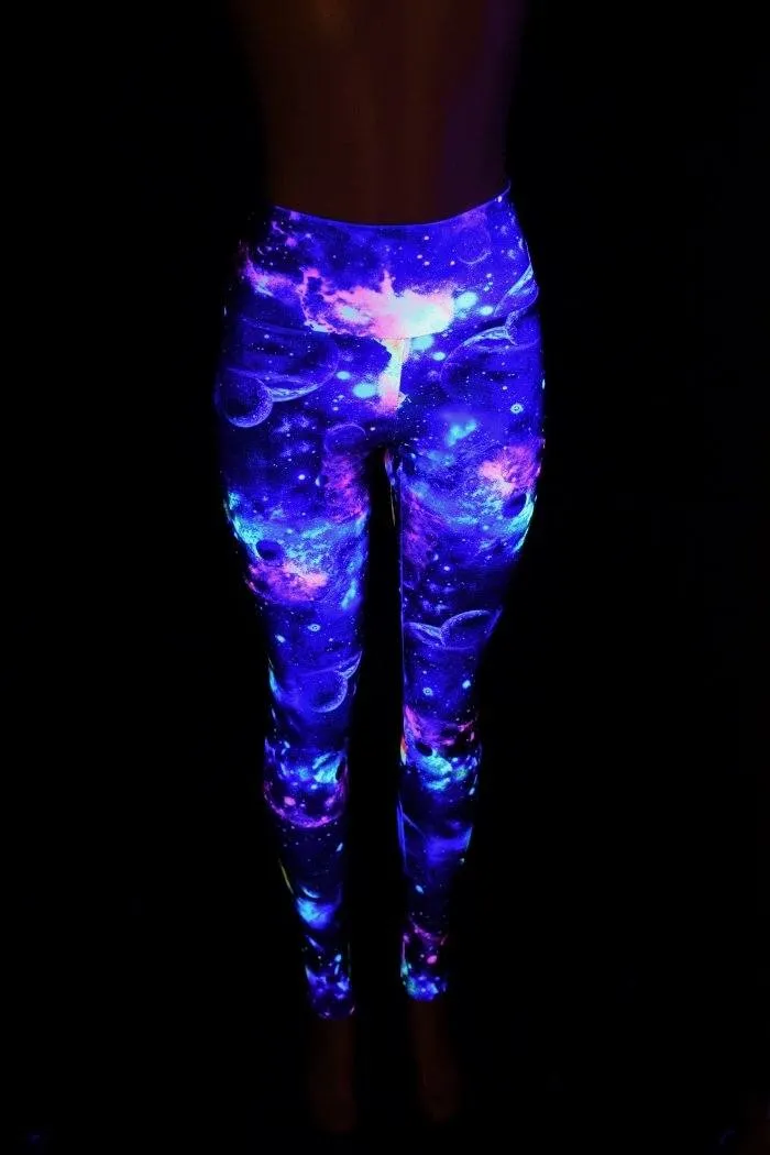 UV Glow Galaxy High Waist Leggings