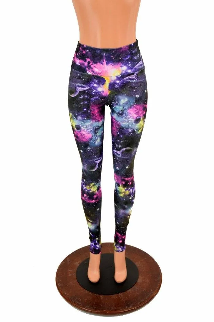 UV Glow Galaxy High Waist Leggings