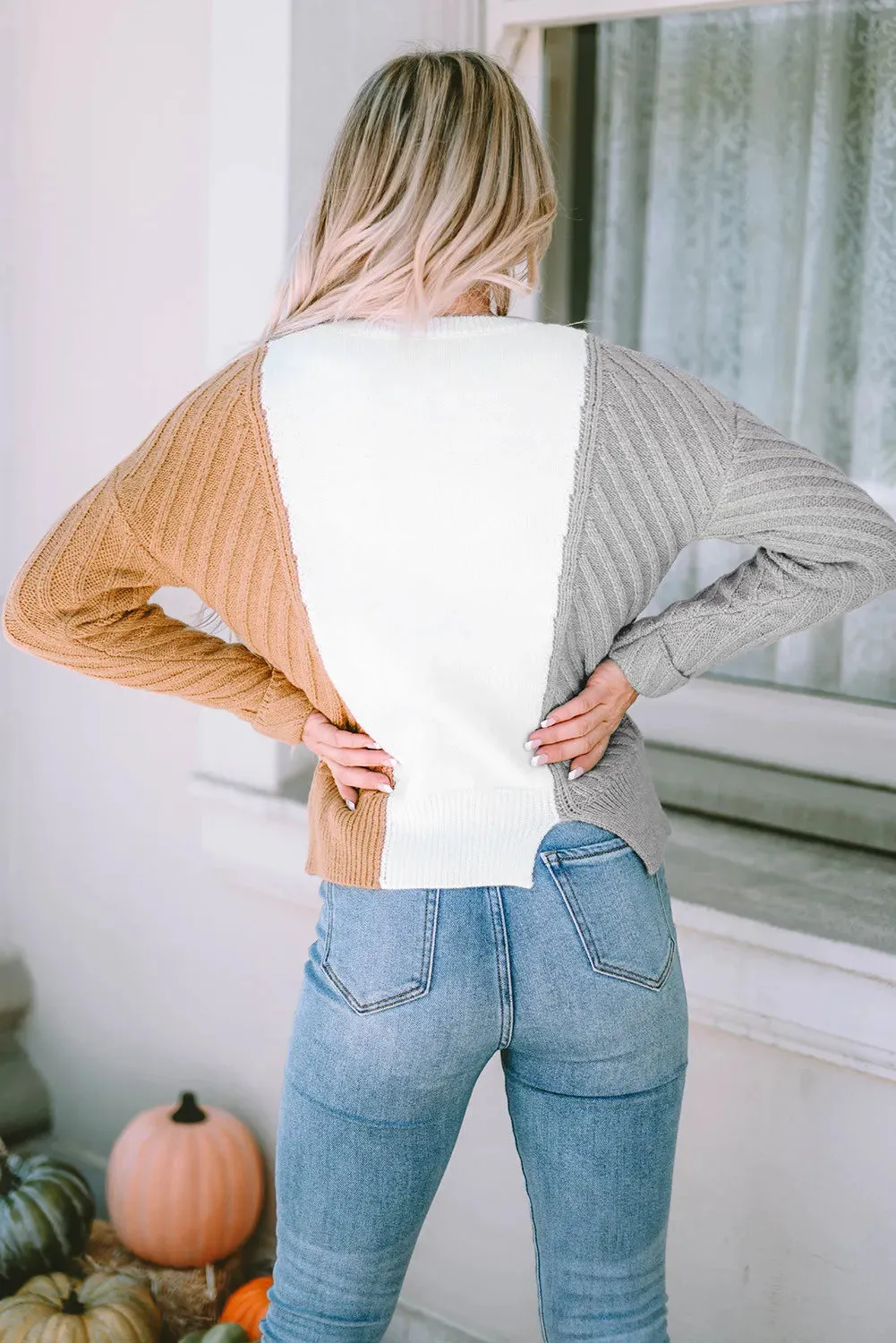 Vic Colorblock Textured Sweater