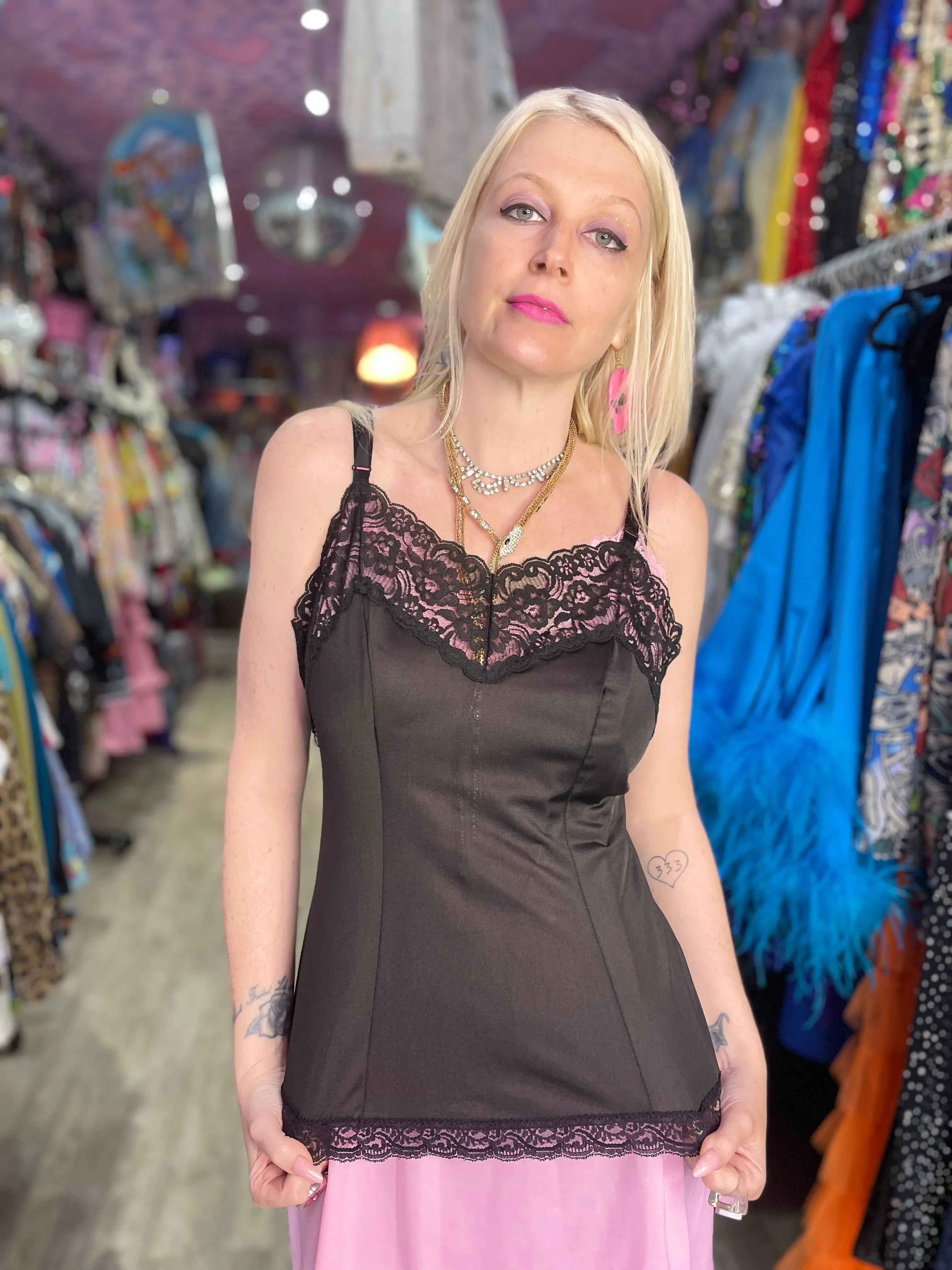 Vintage Black Lace camisole Top