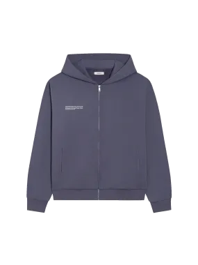 Wide Fit Zipped Hoodie—slate blue