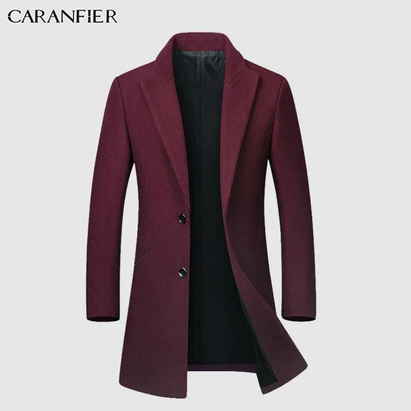 Winter Wool Jacket Plus Velvet Men High Quality Middle-aged Outwear Casual Slim Collar Long Cotton Collar Trench Coat