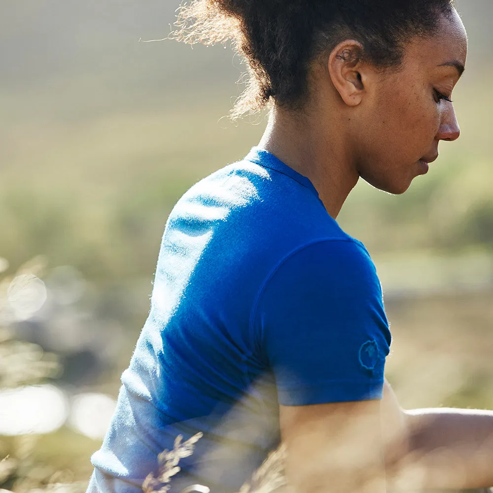 Womens Merino 150 Short Sleeve Crew (Blue)