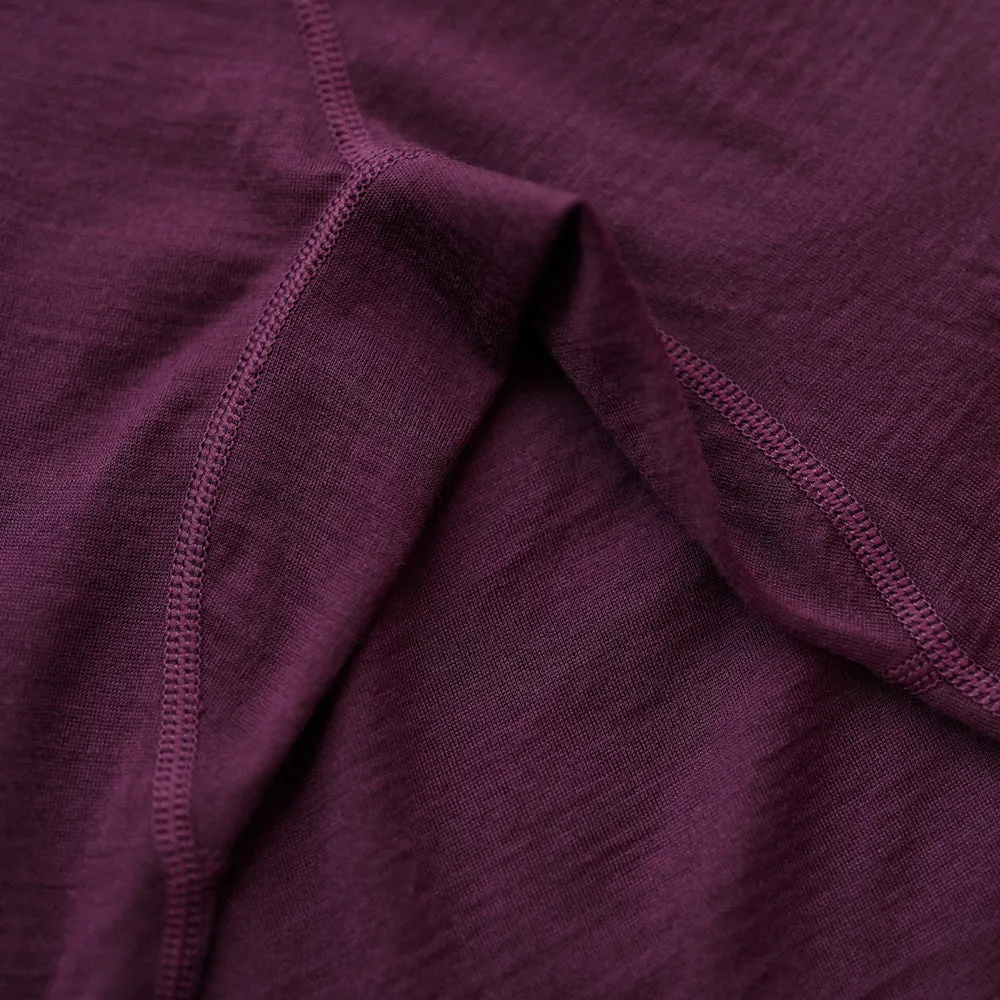 Womens Merino 200 Zip Neck Hoodie (Wine)