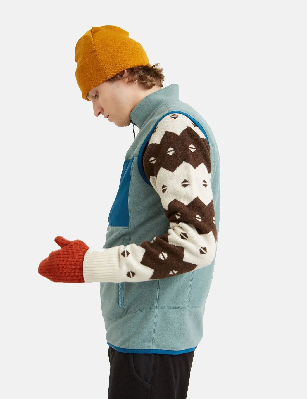 Wood Wood Olaf Fleece Vest - Turquoise